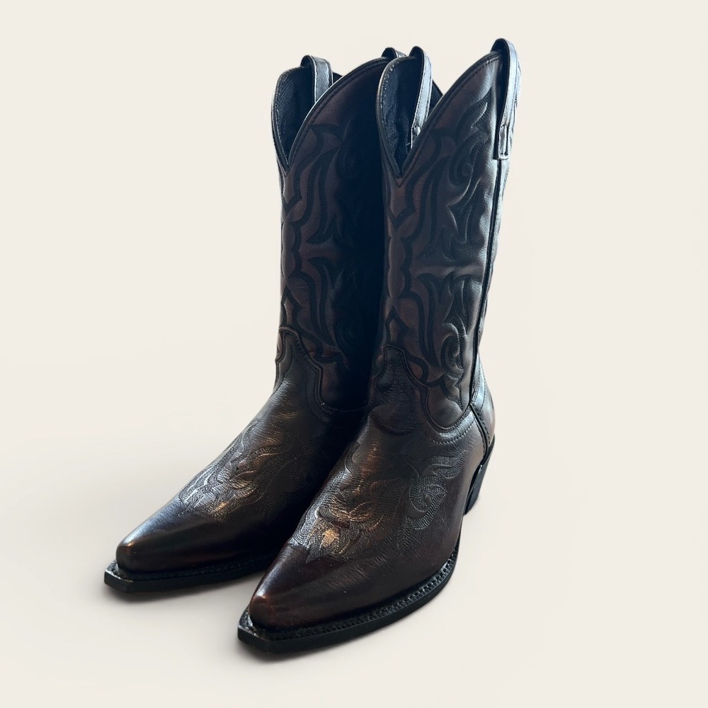 Laredo 6862 London Brown Leather Western Cowboy Boots Mens 9.5 D Pointed Toe